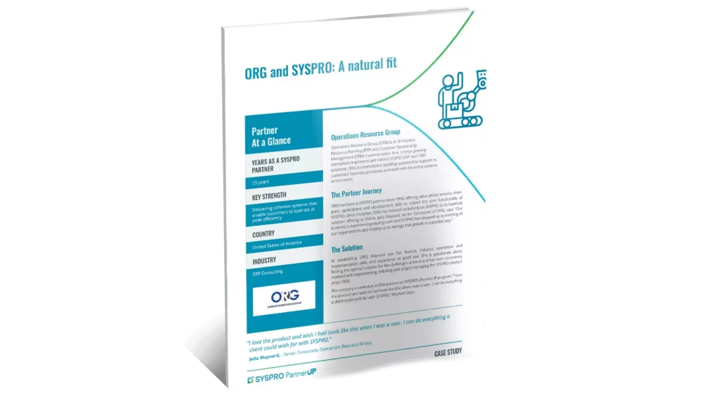 PartnerUP - Operations Resource Group - SYSPRO ERP Systems