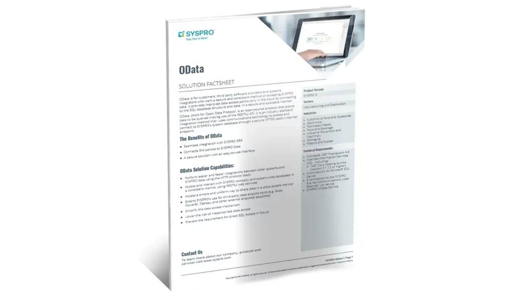 OData - SYSPRO ERP SYSTEMS